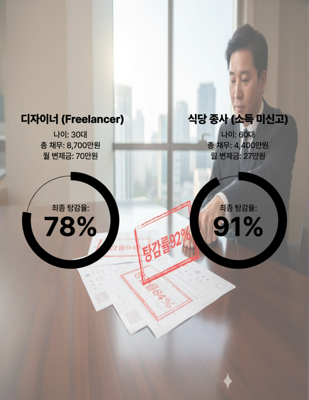 채무조정 탕감률 성공 사례 - 법무법인 파트너