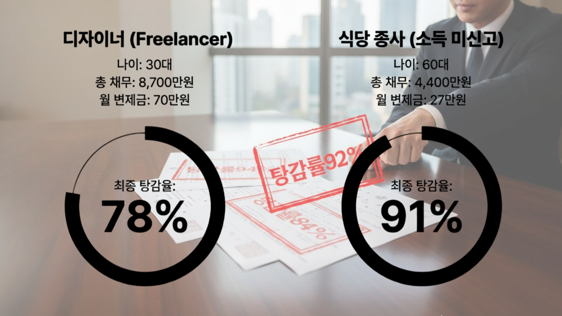 채무조정 탕감률 성공 사례 - 법무법인 파트너